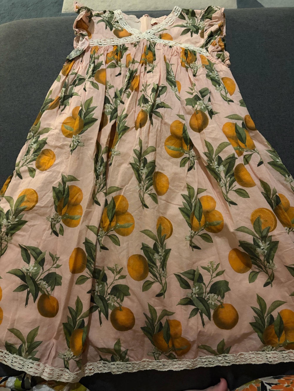 Pink Chicken Katherine Dress in Pink Botanical Oranges